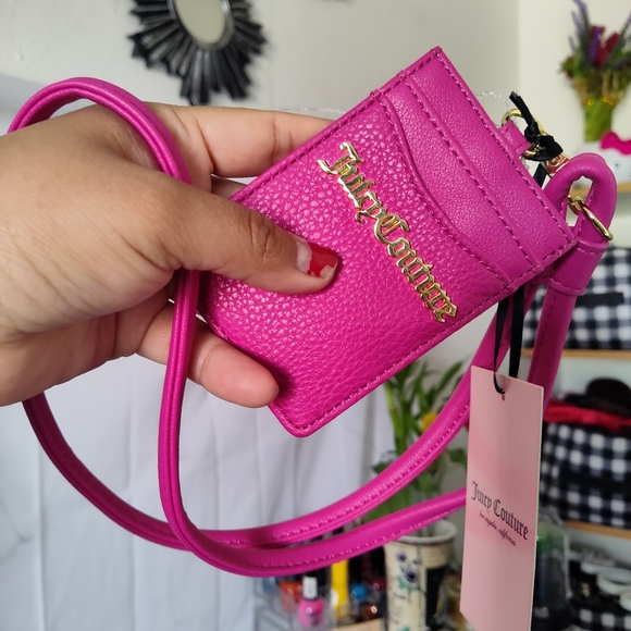 Juicy Couture Handbags - Hot Pink Juicy Couture Card Holder Lanyard